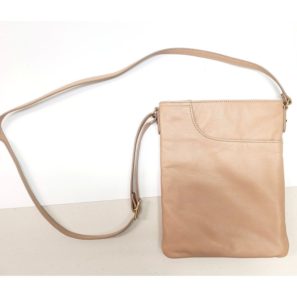Margot New York Blush Pink Leather Crossbody Bag Gold Hardware Shoulder Purse